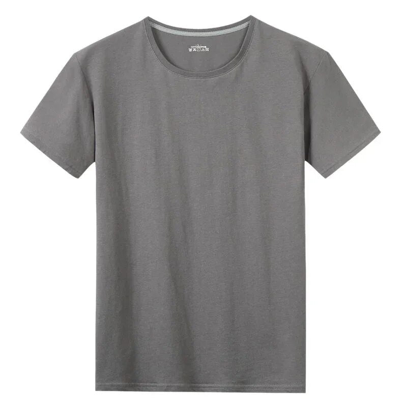 Men Women Short Sleeve Solid color O-Neck T shirts Gray