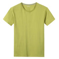 Men Women Short Sleeve Solid color O-Neck T shirts Green