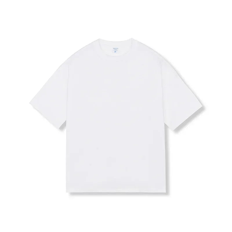 Men Cotton Short Sleeved Loose T-shirt White