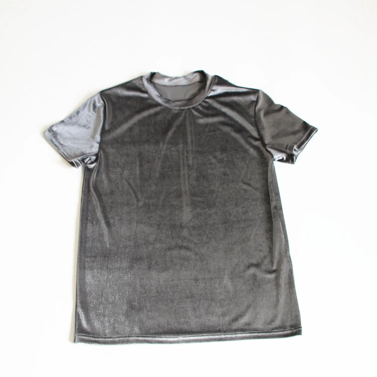Men's hip hop casual tees tops summer short sleeve T-shirt Gray